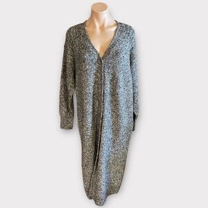 CAbi Coffee Shop Cardigan Duster #3881 Grey Metallic Rainbow Knit Small